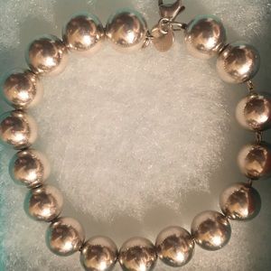 Sterling silver 10mm beaded Tiffany bracelet